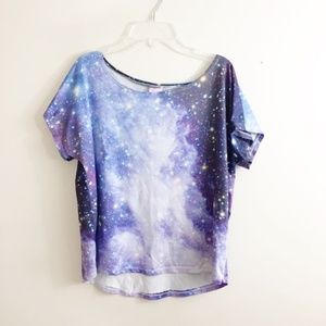 Loyal Army Purple Blue Nebula Semi Crop Top Small